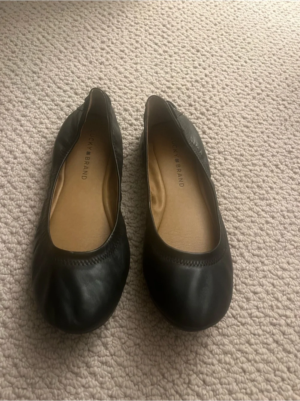 Lucky Brand Black Leather Ballet Flats